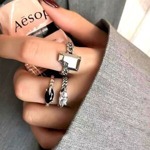 2/$20 Brand New S925 Silver Black & White Stone Ring